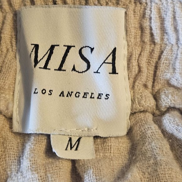 Misa Womens Mini Smocked Eyelet Skirt Med Cottagecore BohoChic Light Academia - Picture 7 of 12